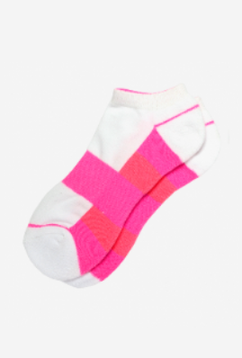 Women"s 8508 Short Sock White-Fuchsia Free Size