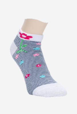 Women"s Patterned Short Sock Navy