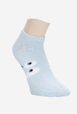 Women"s Patterned Short Sock One Size L.Blue