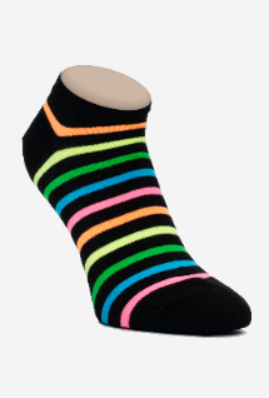 Women"s Patterned Short Sock One Size Black