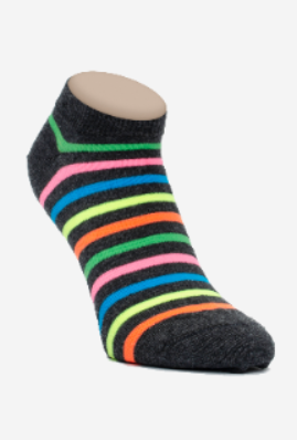 Women"s Patterned Short Sock One Size Gray