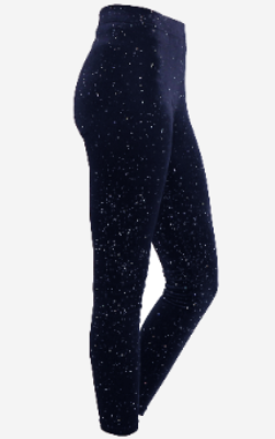 Women Velvet Legging with specular Dots Navy S/M