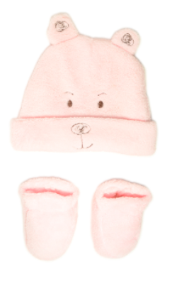 Baby Teddy Cap & Home Slipper Pink S-0/9 M