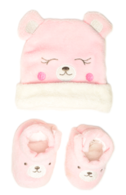 Baby Mouse Cap & Home Slipper Pink S-0/6 M