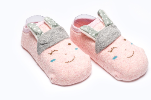 BABY SOCKS BB341 C:GREY/PINK S:6-12M