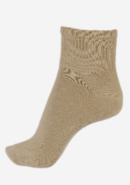 Men"s Plain Midume Long Sock Beige FREE SIZE