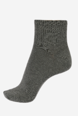 Men"s Plain Midume Long Sock Gray FREE SIZE
