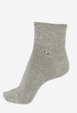Men"s Plain Midume Long Sock Silver FREE SIZE