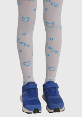 Girl"s Hearts & Love Tight White-Blue 12/24 M