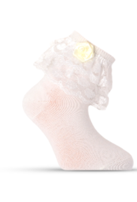 Girl"s Ruffle Sock Cream 2/3 Y