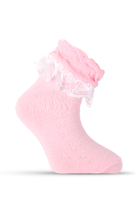Girl"s Ruffle Sock Pink 2/3 Y