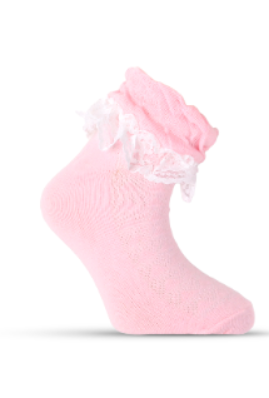 Girl"s Ruffle Sock Pink 6/7 Y