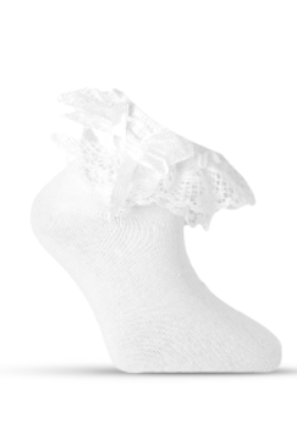 Girl"s Ruffle Sock OFF WHITE  2/3 Y