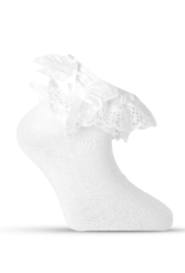 Girl"s Ruffle Sock OFF WHITE 4/5 Y
