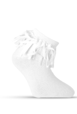 Girl"s Ruffle Sock White 6/7 Y