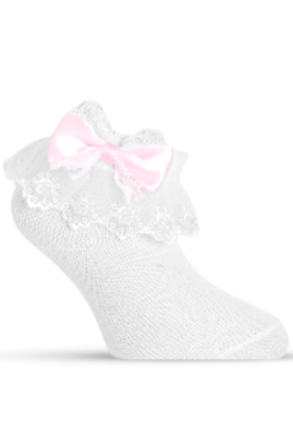 Girl"s Ruffle Sock White 7-8 Y