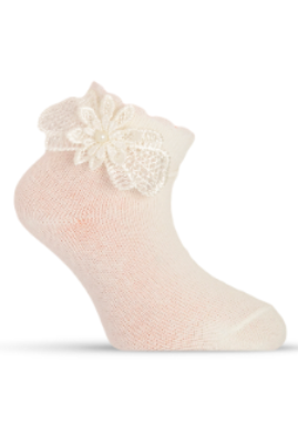 Girl"s Ruffle Sock Cream 2-3 Y
