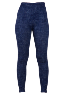 Women reeded Legging Navy -S/M