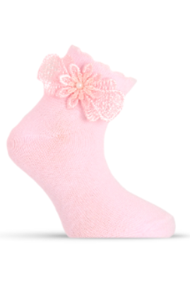 Girl"s Ruffle Sock Pink 6-7 Y Pink