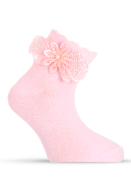 Girl"s Ruffle Sock Pink 7-8 Y Pink