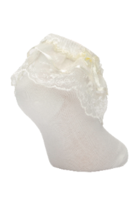 Girl"s Ruffle Socks Cream 4-5 Y Cream