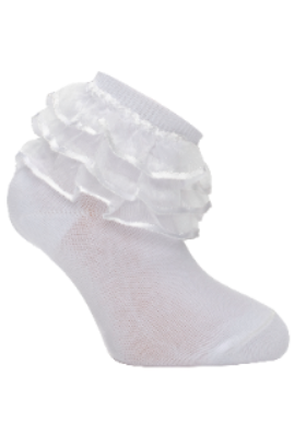 Girl"s Ruffle Socks White 4/5 Y White