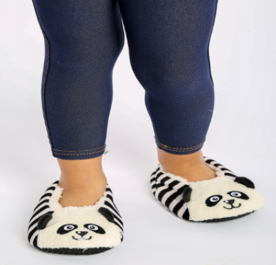 Kids Panda Face Witner Slipper Black-White -  MEDIUM
