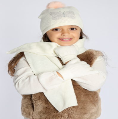 KIDS CAP AND SHOES SETS  KACC225 C:WHITE S:S/M OFF WHITE