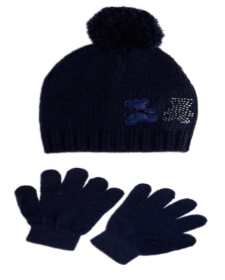 KIDS CAP+SCARF+GLOVE SETS BB211 C:NAVY S:L/X