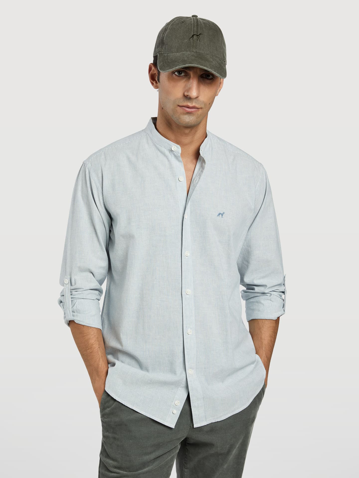 Regular fit striped linen edition shirt