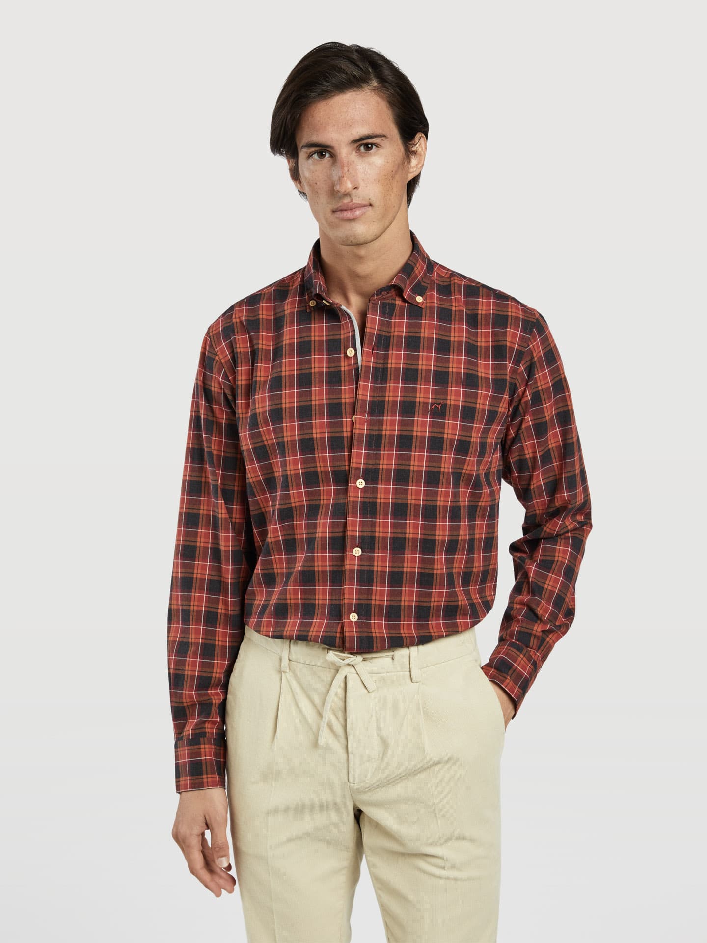 Slim fit casual checks shirt