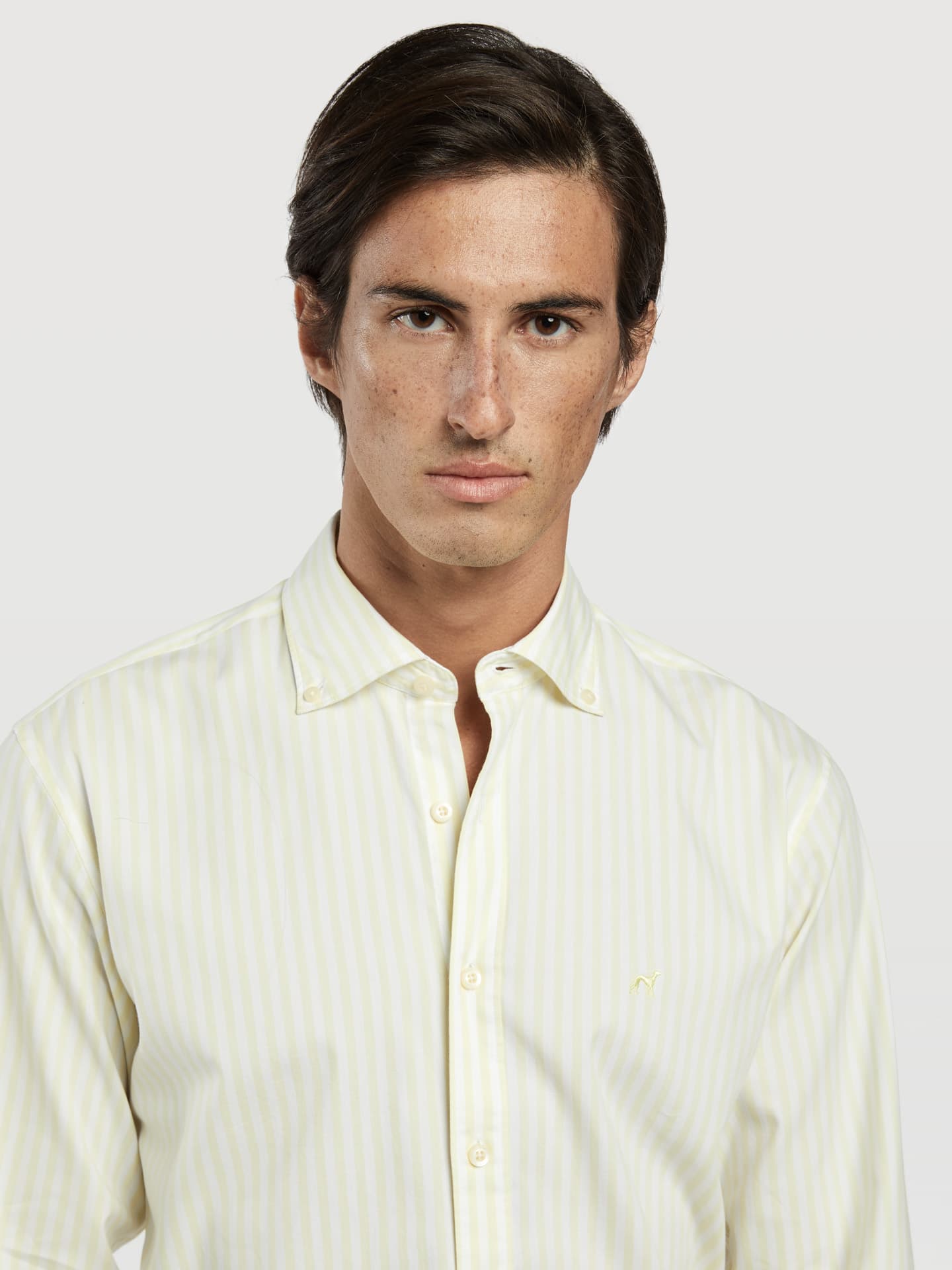 Slim fit 100%BCI cotton striped oxford shirt