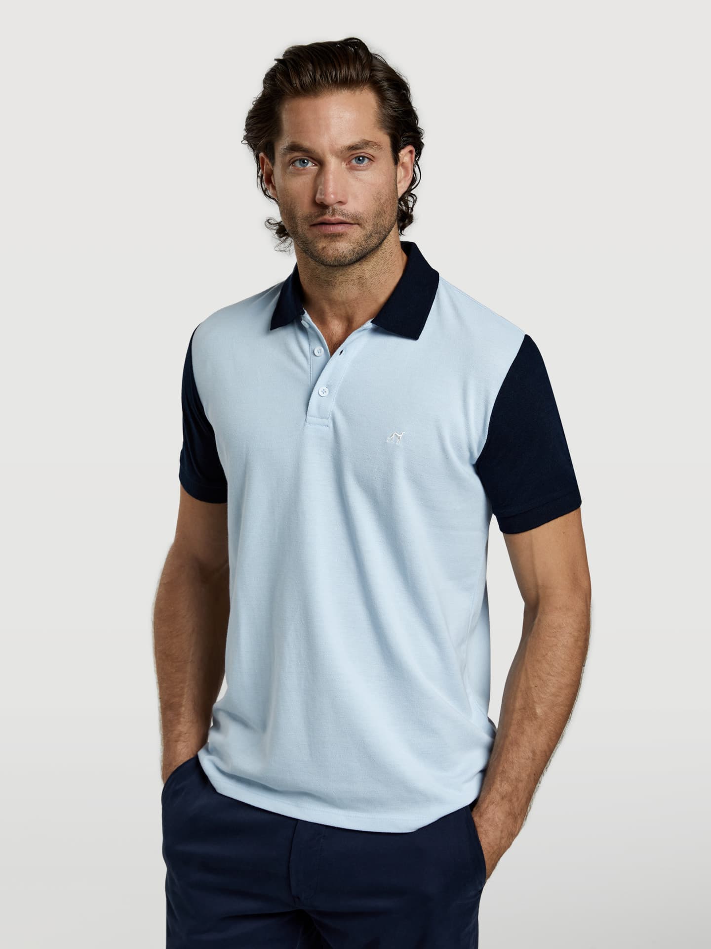 89 edition slim fit piquÃ© polo shirt with colour-block