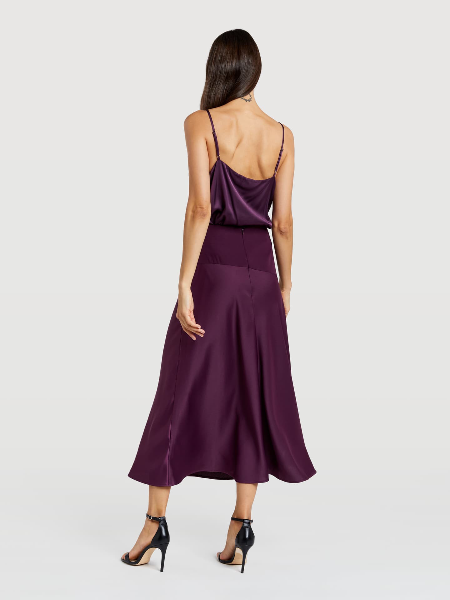 Slip skirt with contrast pannel