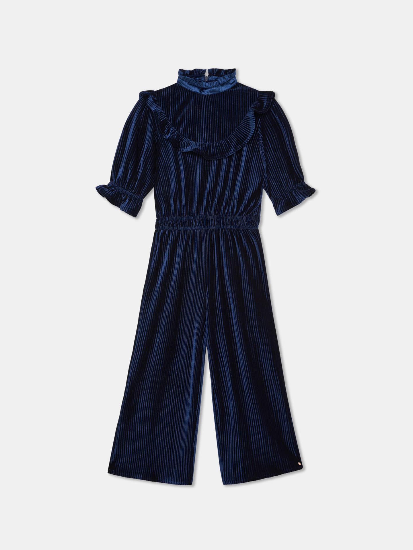 Pleated Velvet Jumpsuit