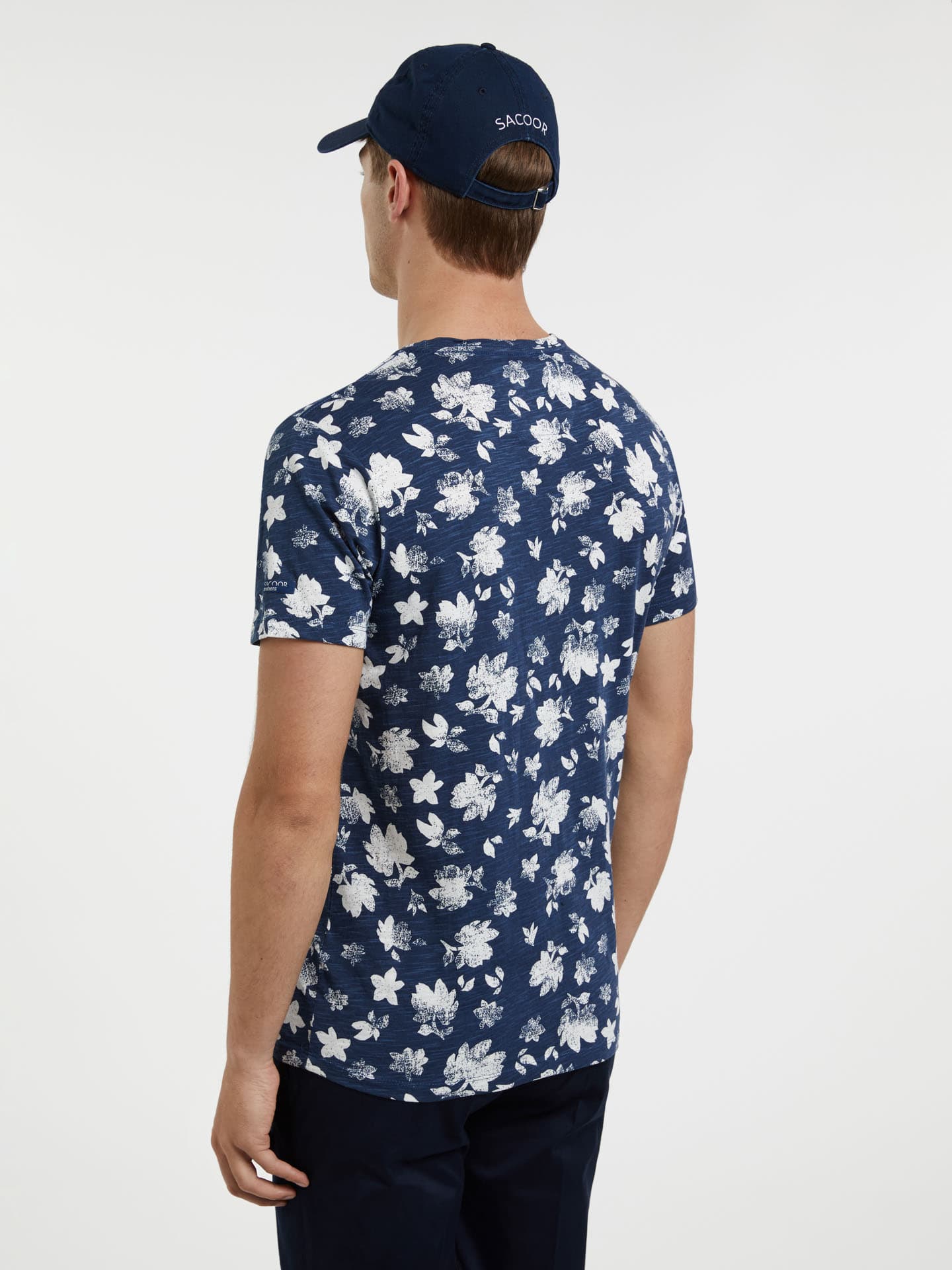 Garment Dye T-shirt With 'Flowers' Print