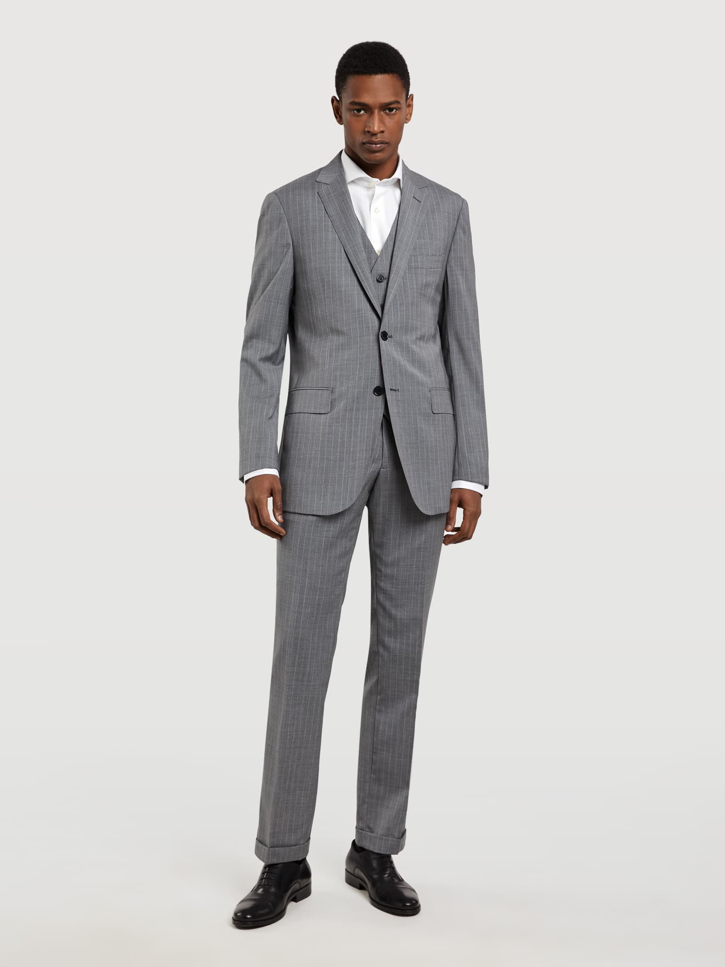 Slim Fit Business Wool Suit With Vest