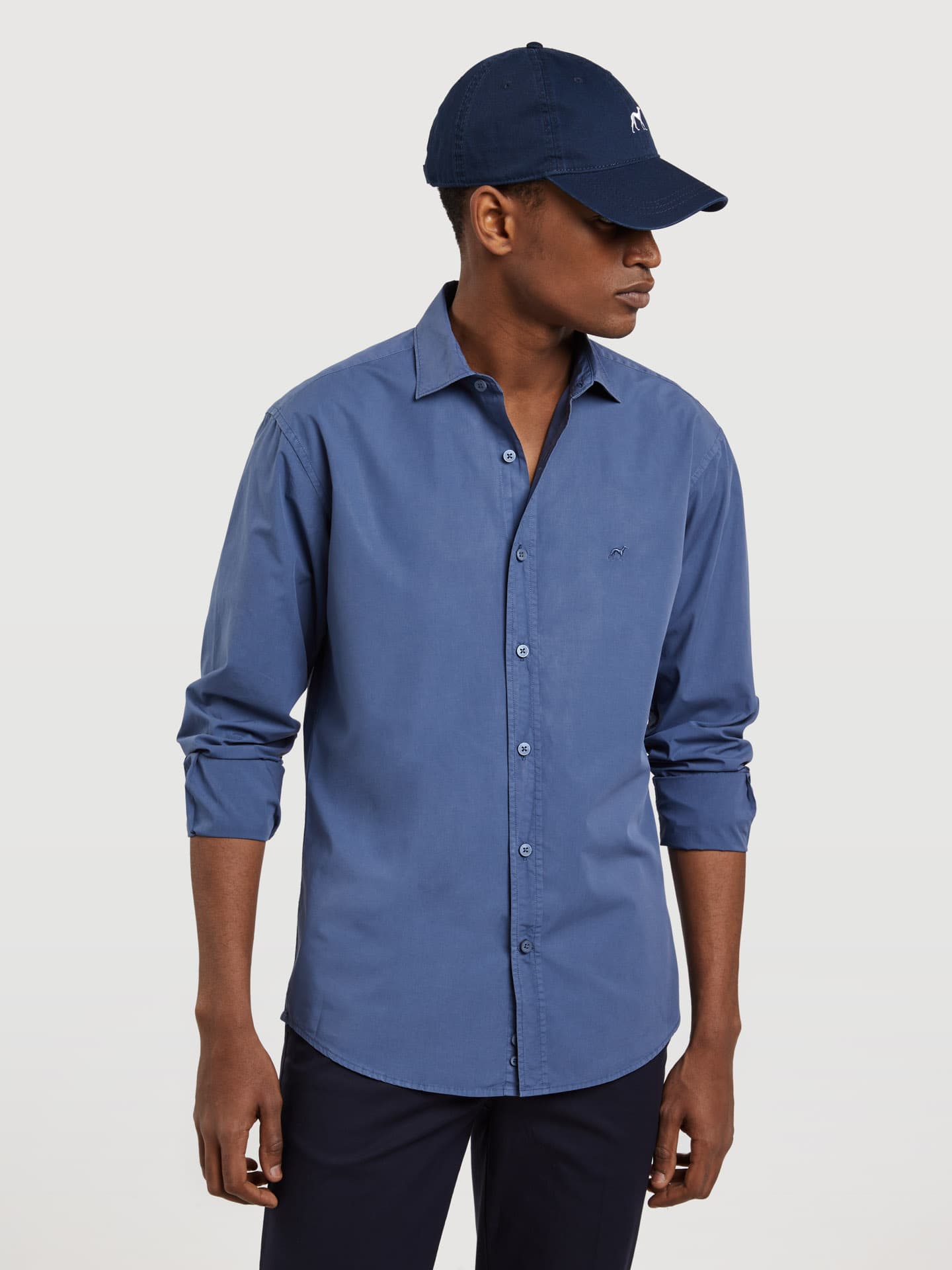 Slim fit poplin faded shirt