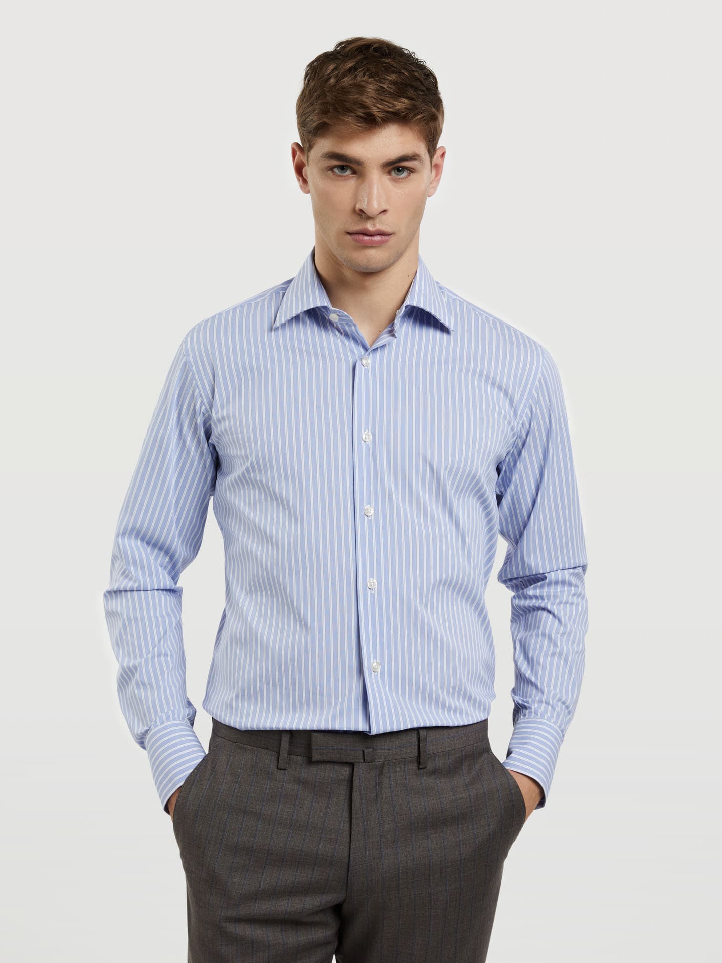 Slim Fit K-Easy stripes poplin Comfort Formal Shirt