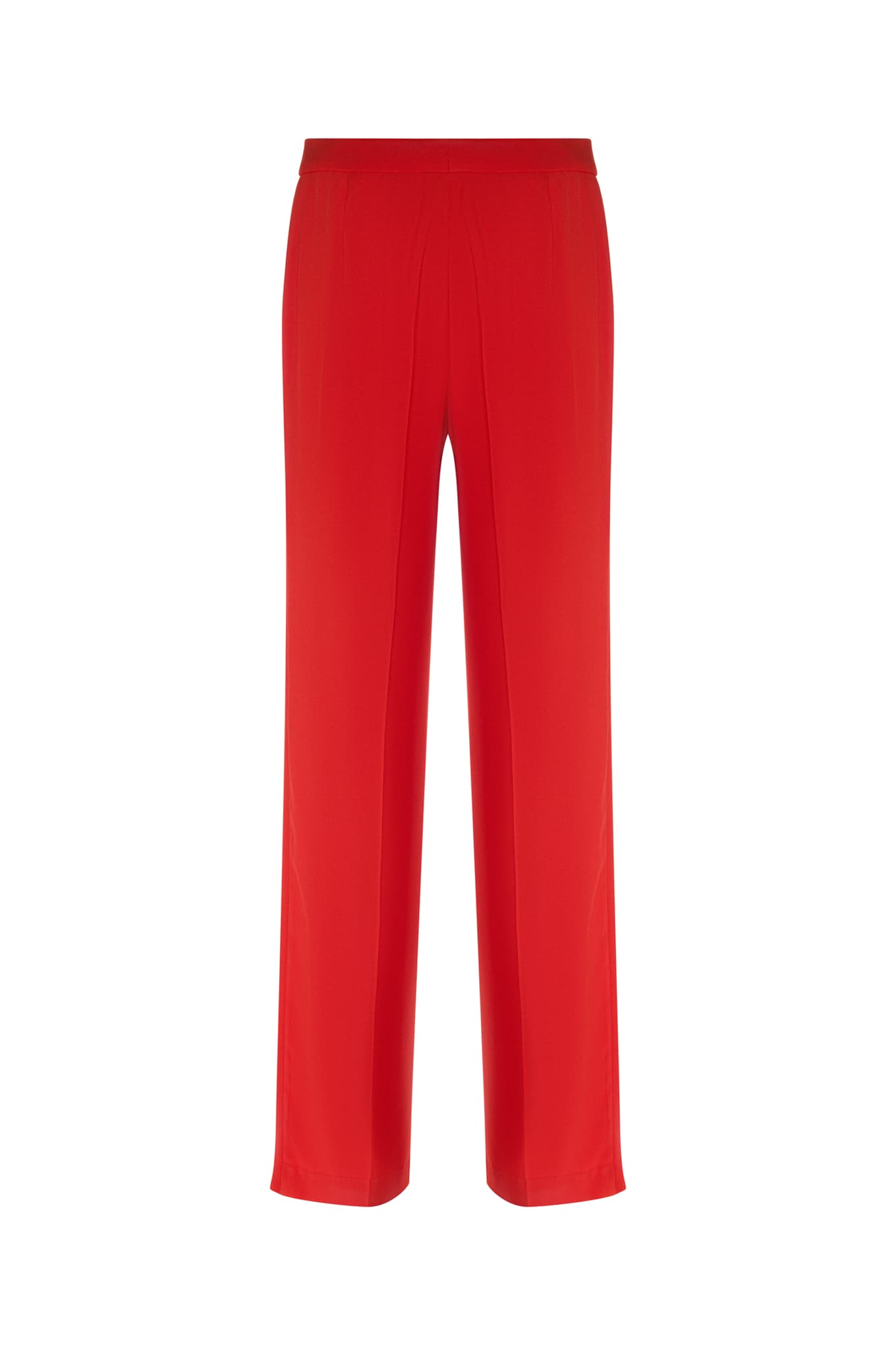High waist trousers with stitched creases