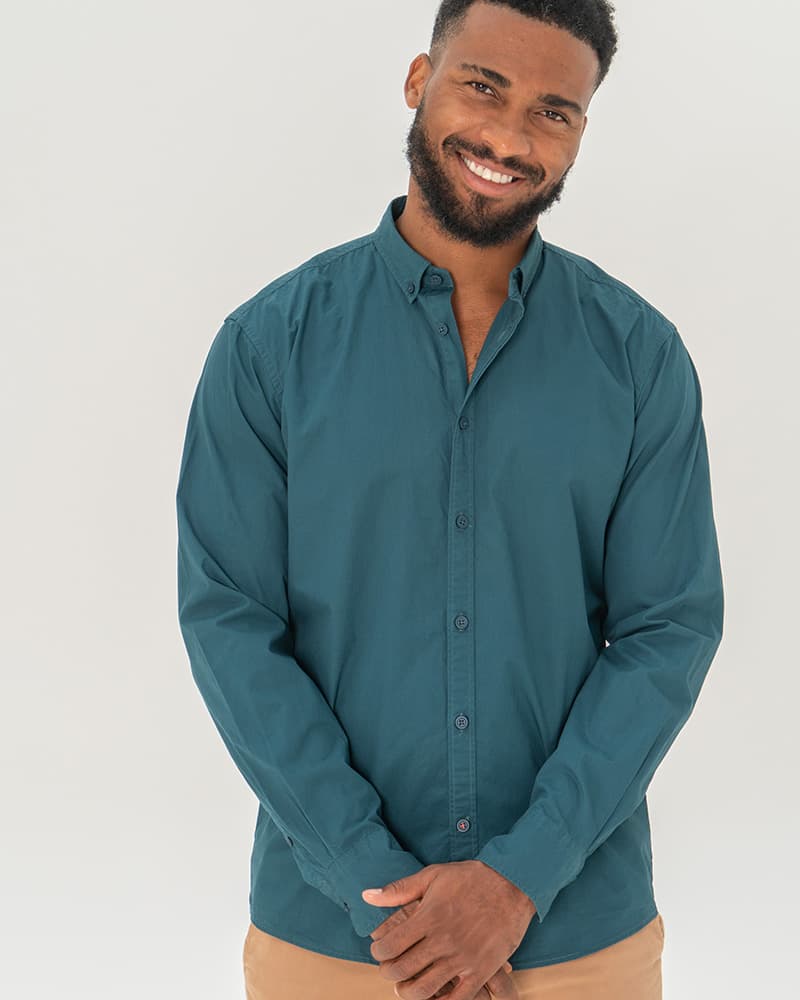 Green Slim-fit-fit shirt