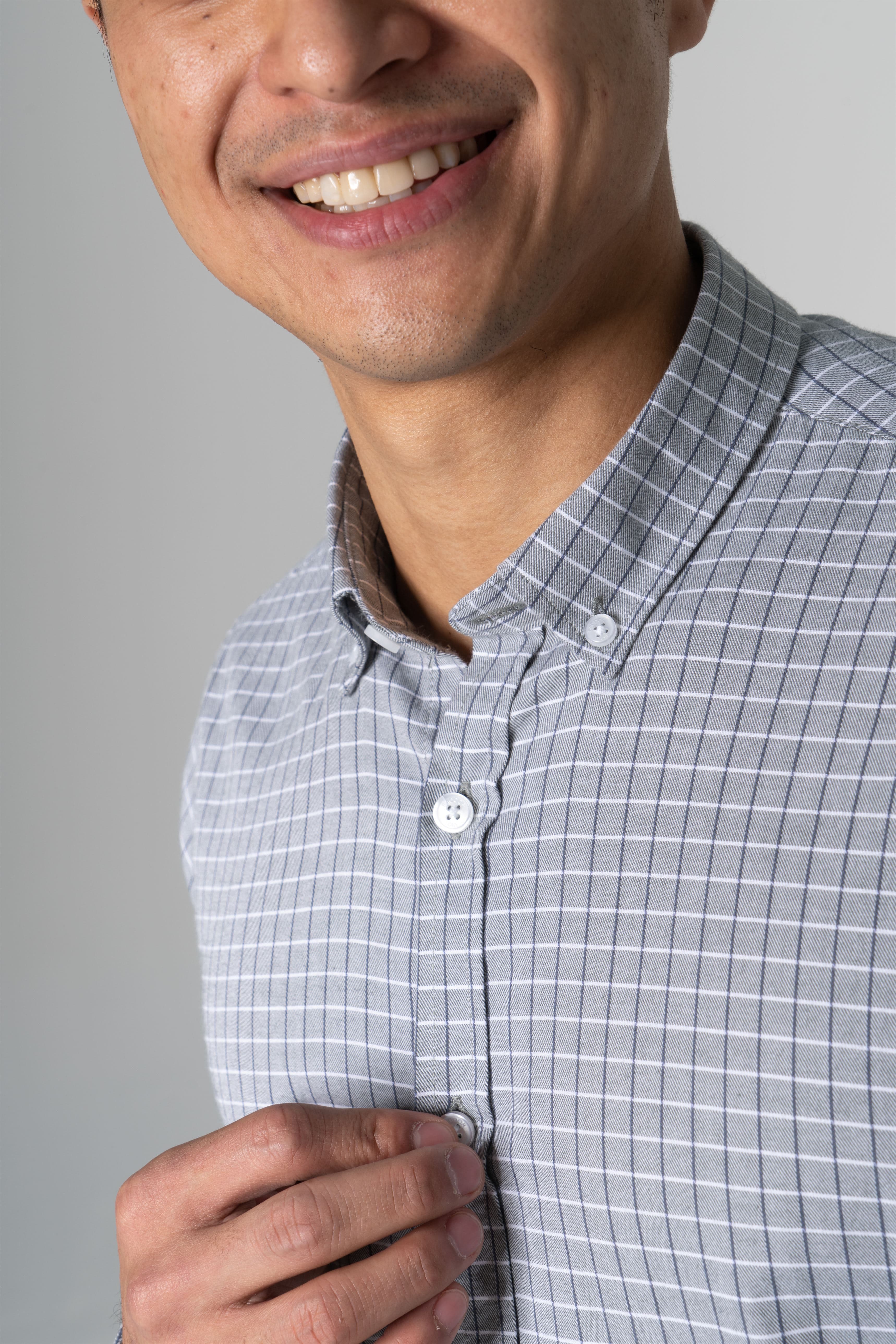 Casual checked flannel shirt with Button down collar