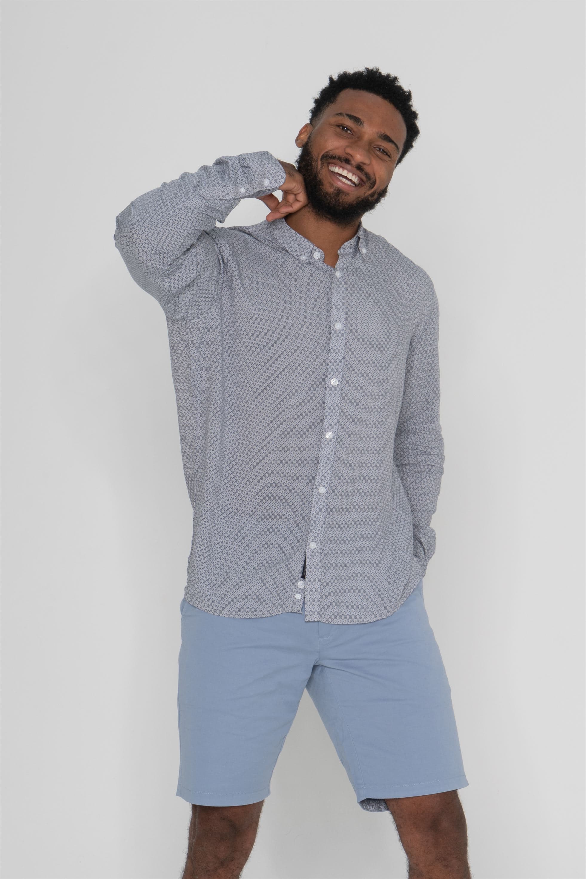 Casual printed shirt with Button down collar