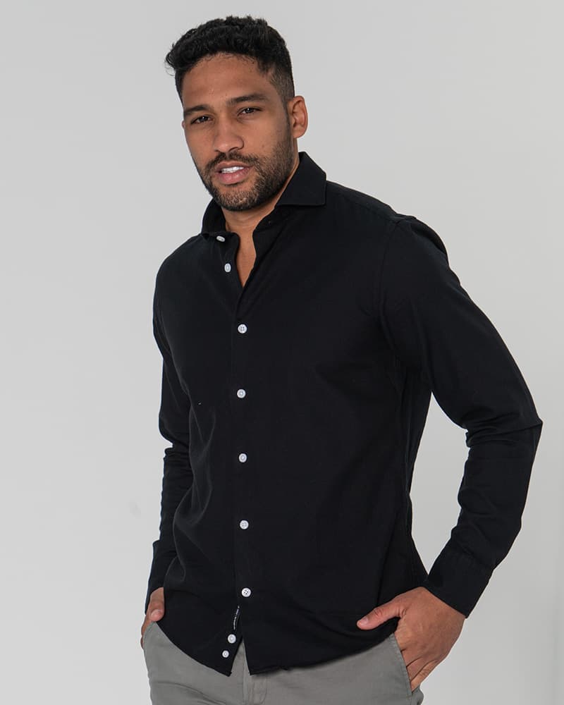 Casual oxford shirt with Open collar
