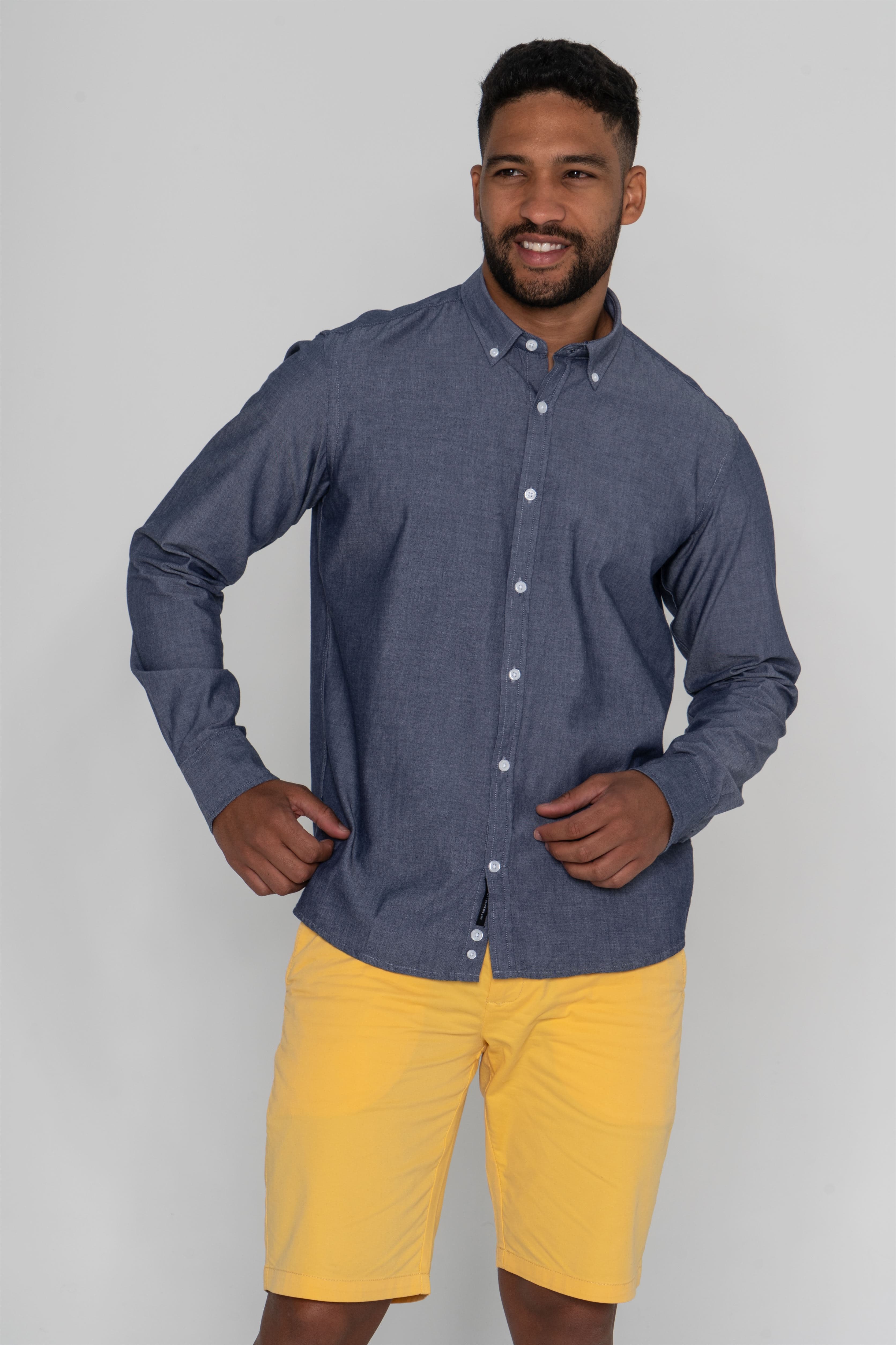 Casual denim shirt with Button down collar