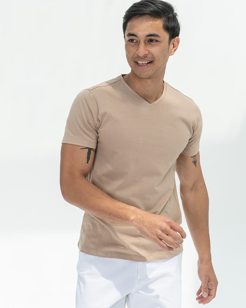 Bege V-neck t-shirt