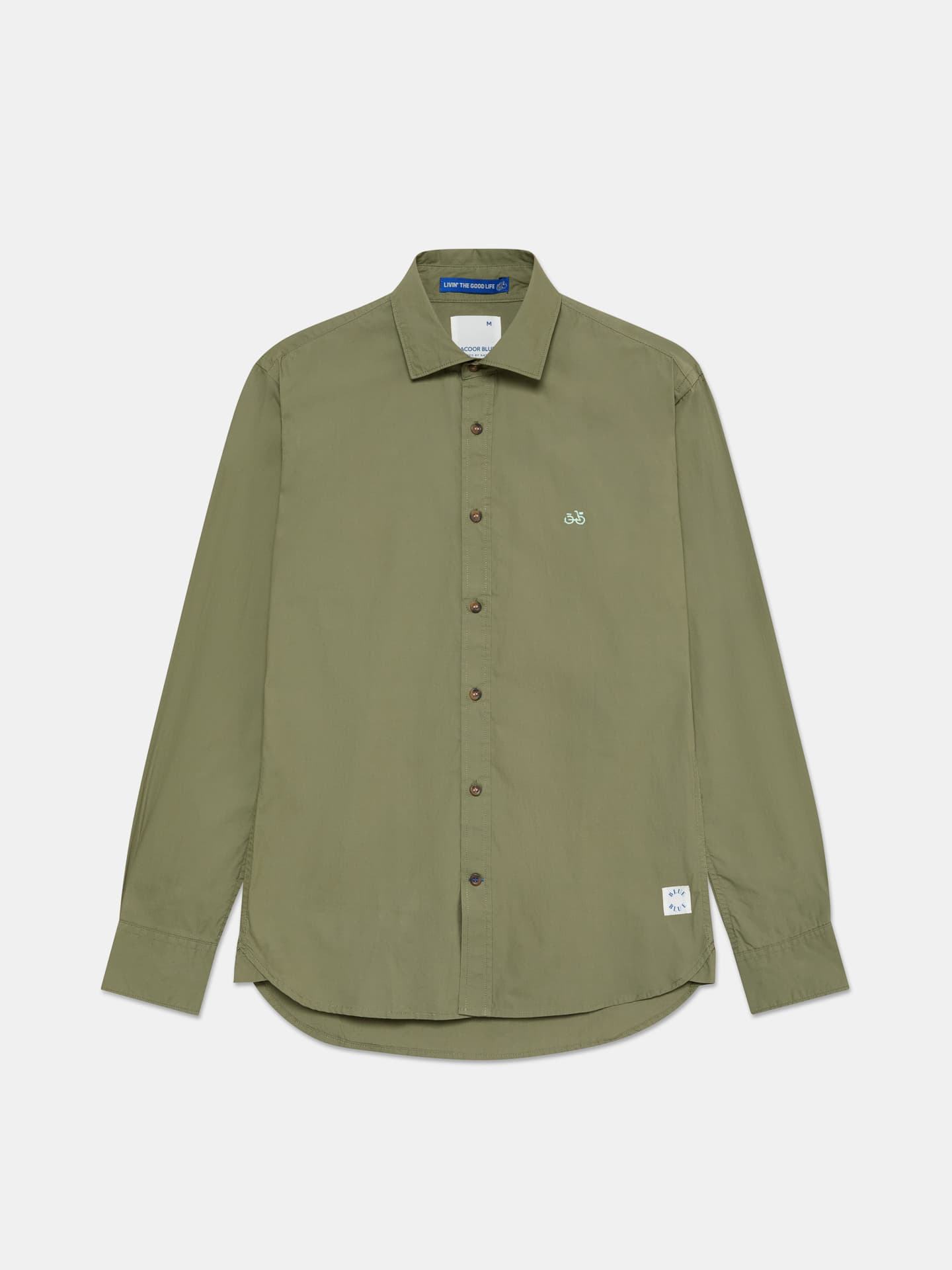 Slim Fit Shirt With Open Collar In Cotton