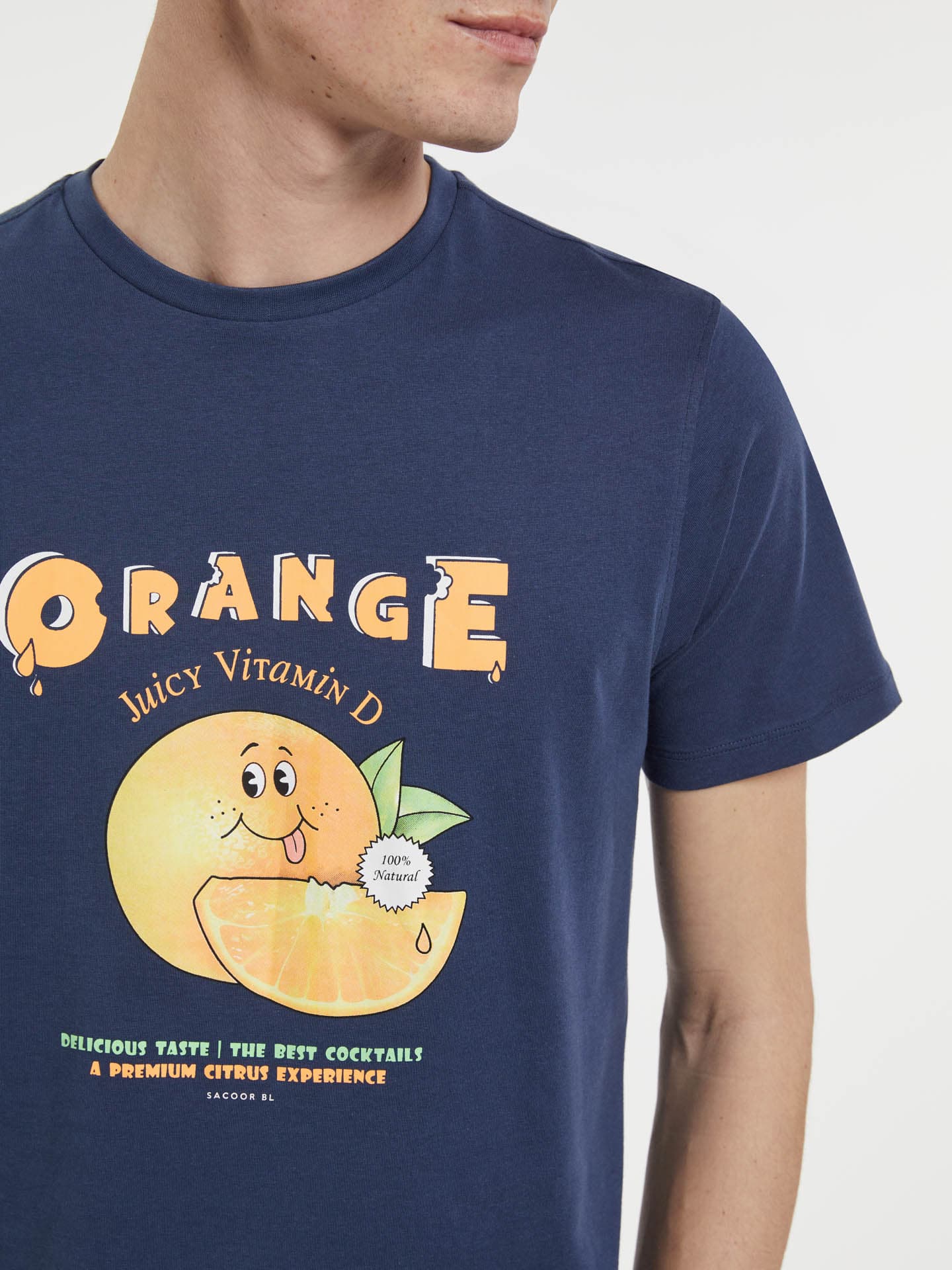 Man's T-shirt Orange Cartoon