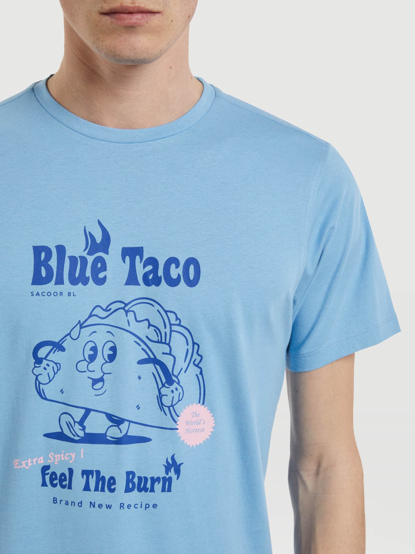 Man's T-shirt Blue Taco