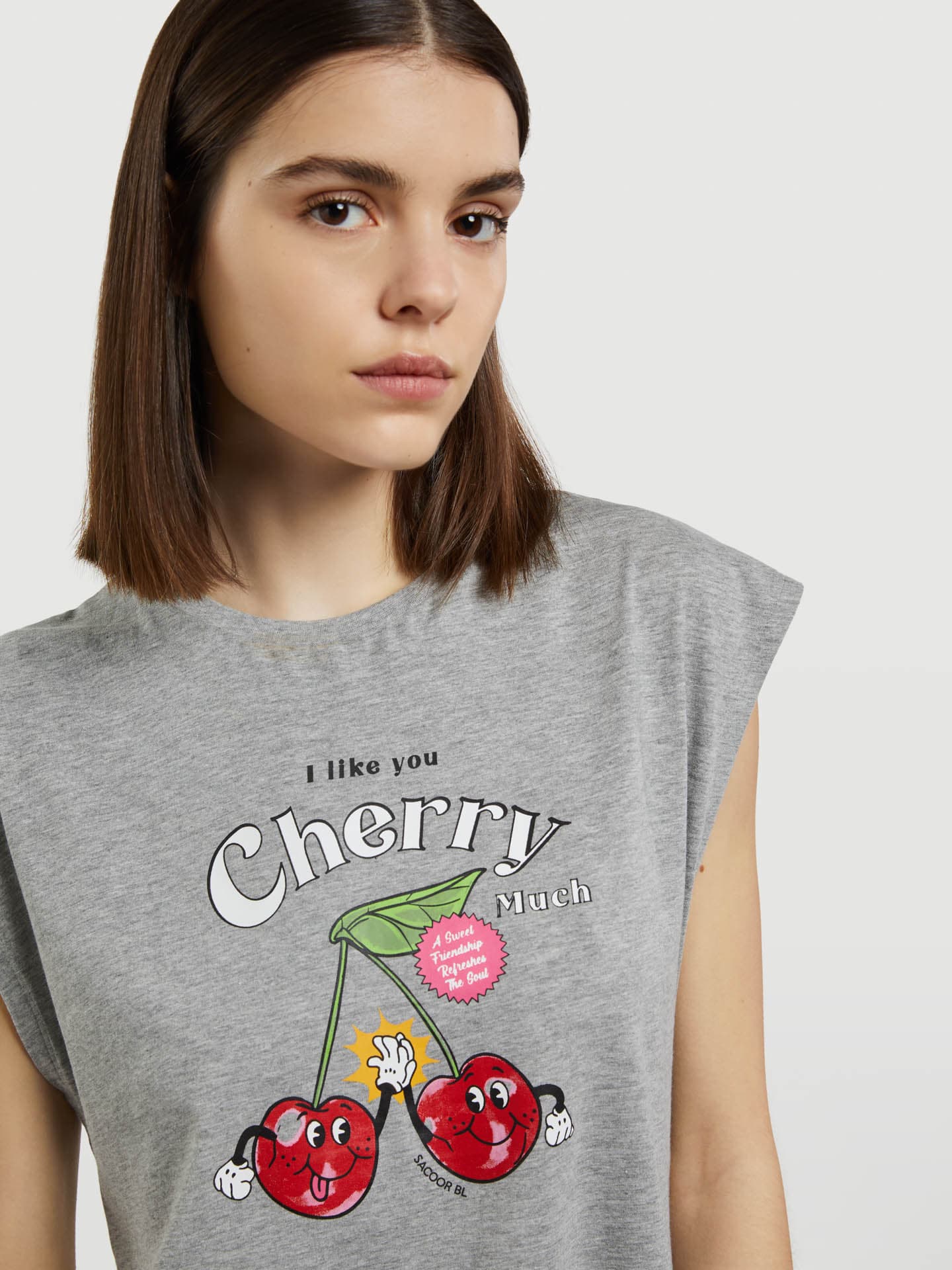 Woman's T-shirt sleeveless Cherry